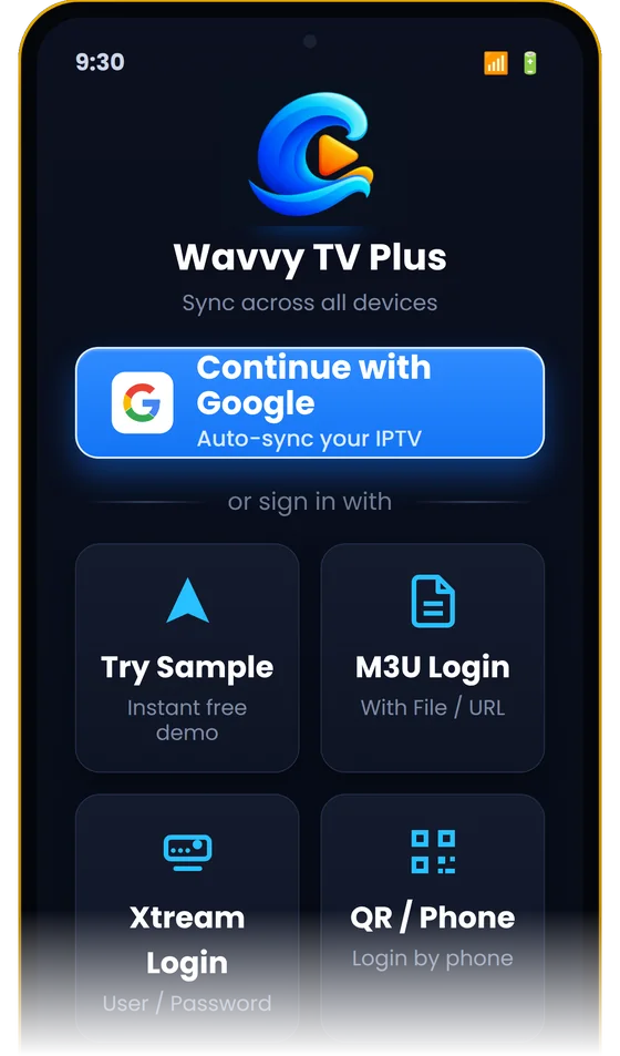 Sign-in screen on a phone